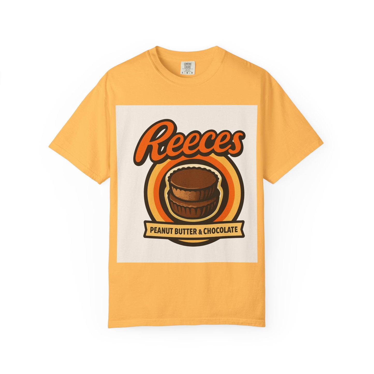 Reece's Peanut Butter & Chocolate T-Shirt, Unisex Tee, Foodie Gift, Candy Lover's Apparel, Sweet Treat Shirt, Nostalgic Fashion