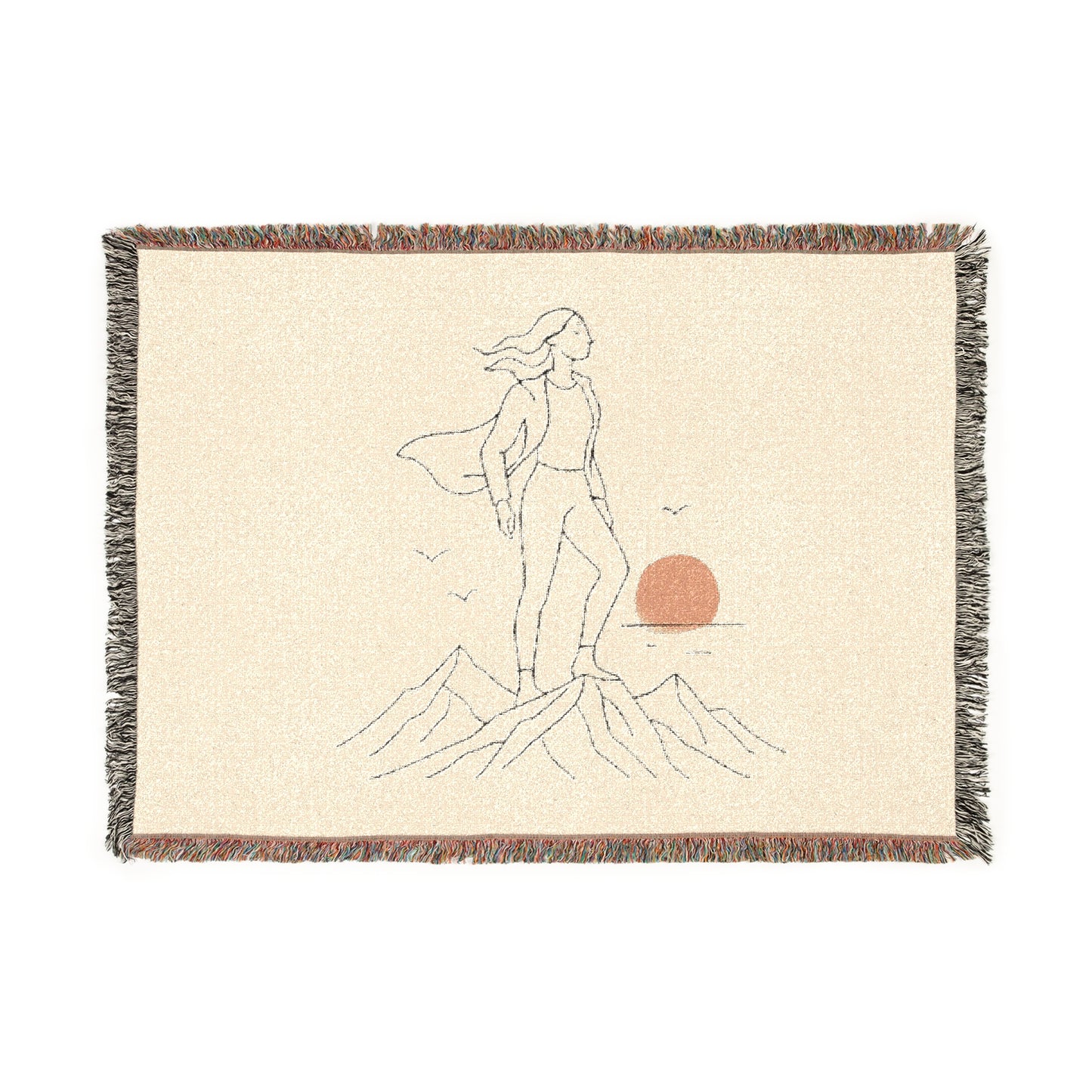 Adventure Woven Blanket - Cozy Mountain Retreat, Perfect for Camping, Outdoor Lovers, Home Decor, Gift for Nature Enthusiasts