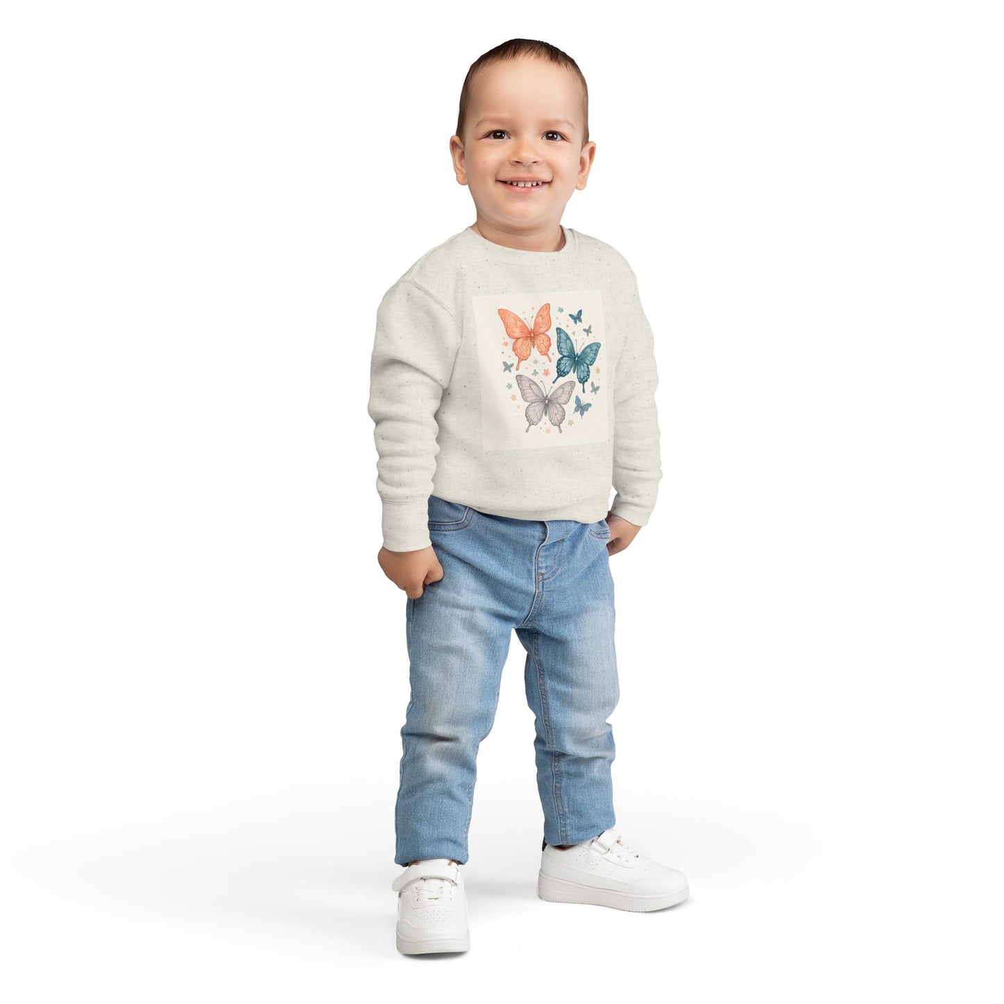 Butterfly Toddler Sweatshirt, Cute Kids Pullover, Toddler Boys Girls Clothing, Spring Outfit, Birthday Gift, Nature Theme Apparel