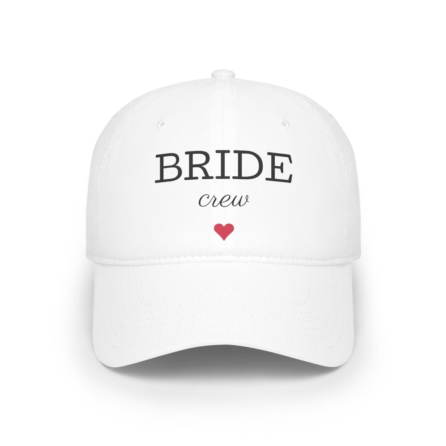 Bride Crew Low Profile Baseball Cap | Wedding Hat, Bridal Party Gift, Bachelorette Party Accessory, Engagement Celebration Hat, White Cap