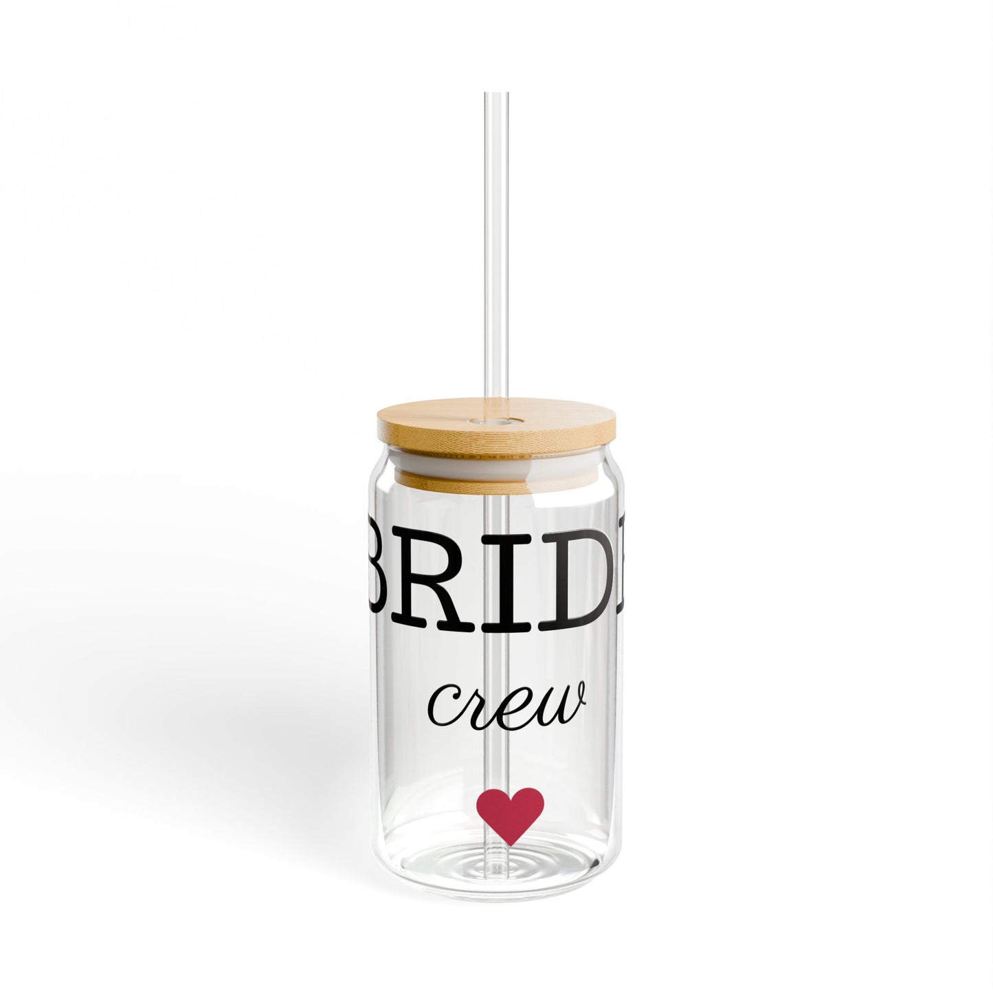 Bridal Party Sipper Glass, Personalized Drinkware, Wedding Favors, Bride Tribe Mug, 16oz Glass with Straw