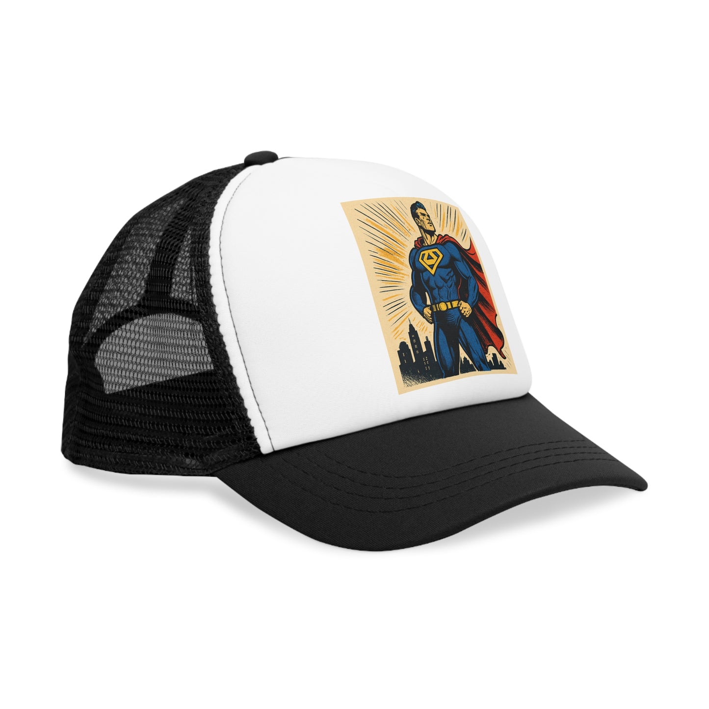Superhero Mesh Cap, Trucker Hat for Comic Lovers, Fun Personalized Gift, Outdoor Adventures, Summer Festivals, Sports Events