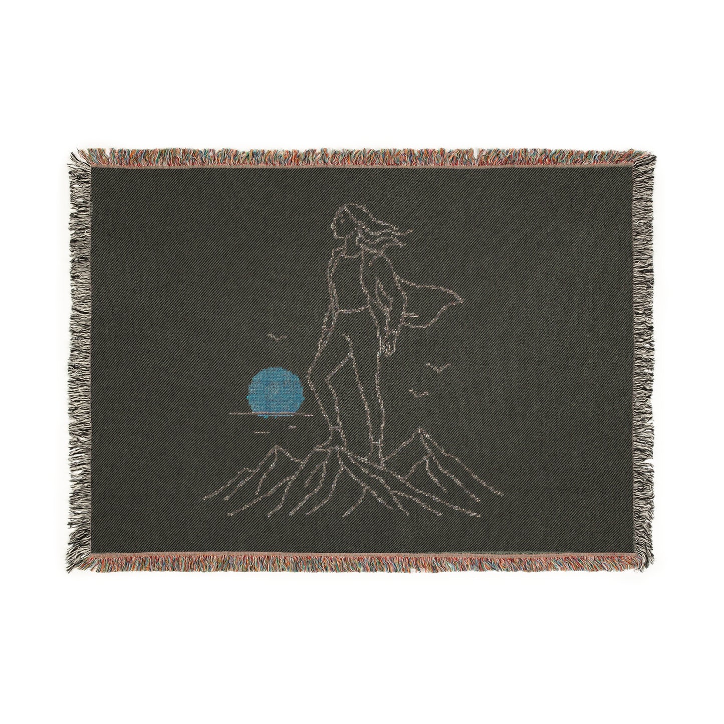Adventure Woven Blanket - Cozy Mountain Retreat, Perfect for Camping, Outdoor Lovers, Home Decor, Gift for Nature Enthusiasts