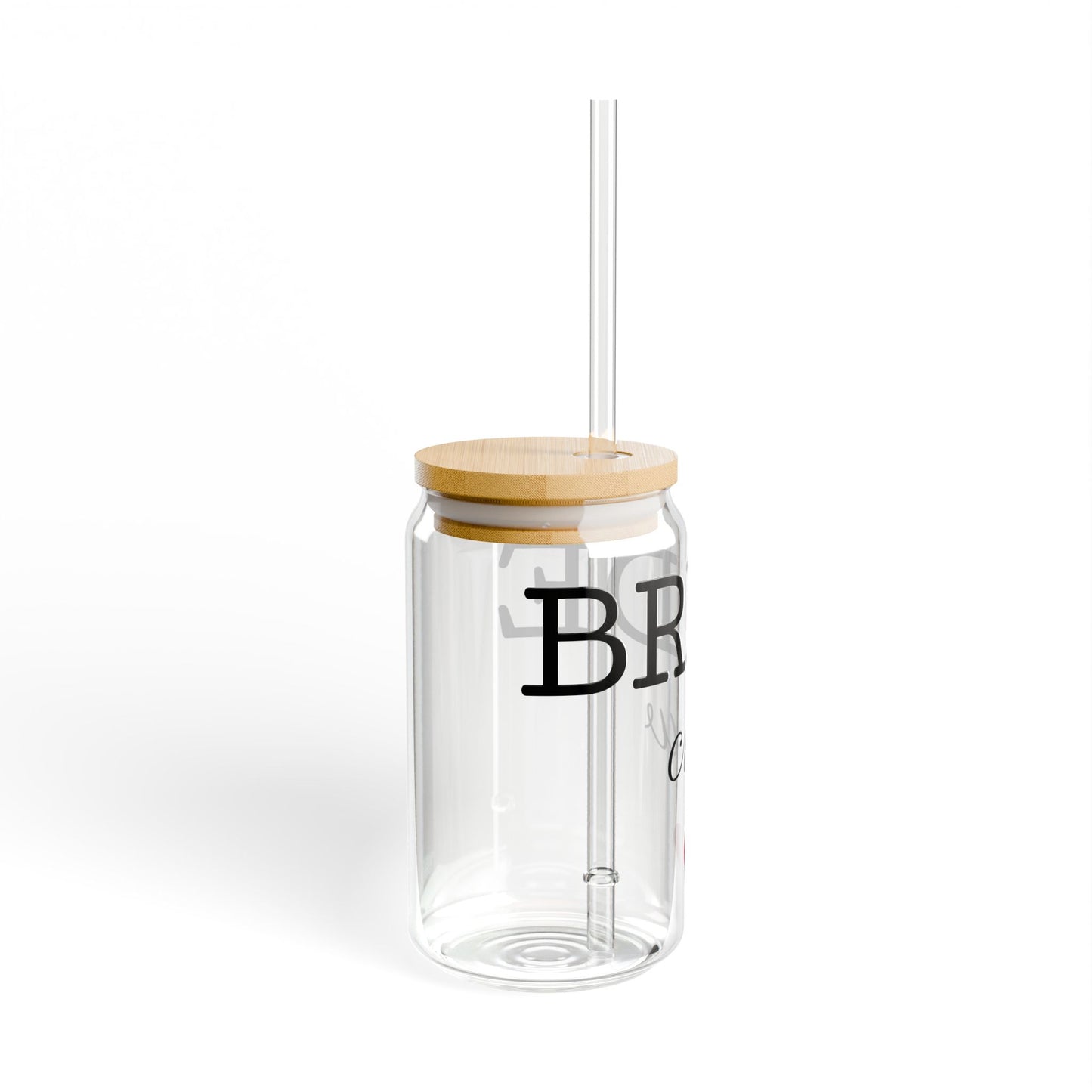 Bridal Party Sipper Glass, Personalized Drinkware, Wedding Favors, Bride Tribe Mug, 16oz Glass with Straw