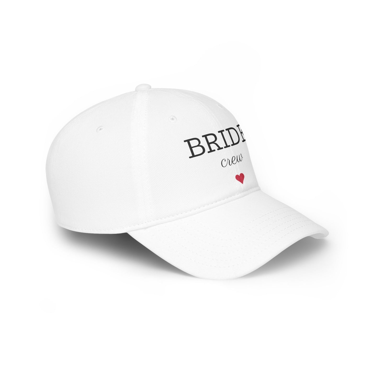 Bride Crew Low Profile Baseball Cap | Wedding Hat, Bridal Party Gift, Bachelorette Party Accessory, Engagement Celebration Hat, White Cap
