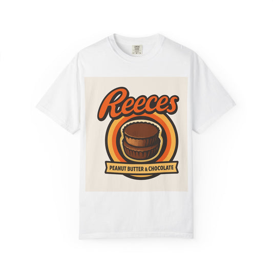 Reece's Peanut Butter & Chocolate T-Shirt, Unisex Tee, Foodie Gift, Candy Lover's Apparel, Sweet Treat Shirt, Nostalgic Fashion