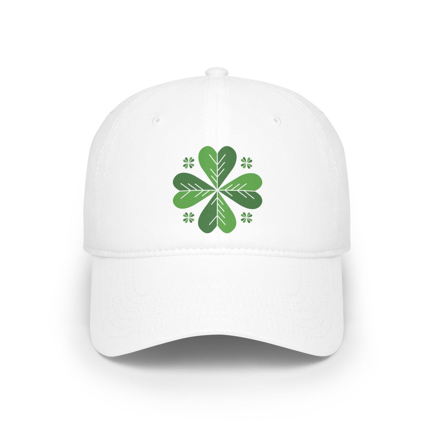 Lucky Clover Low Profile Baseball Cap, St. Patrick's Day Cap, Casual Hat, Green Heart Hat, Gift for Him/Her, Everyday Wear