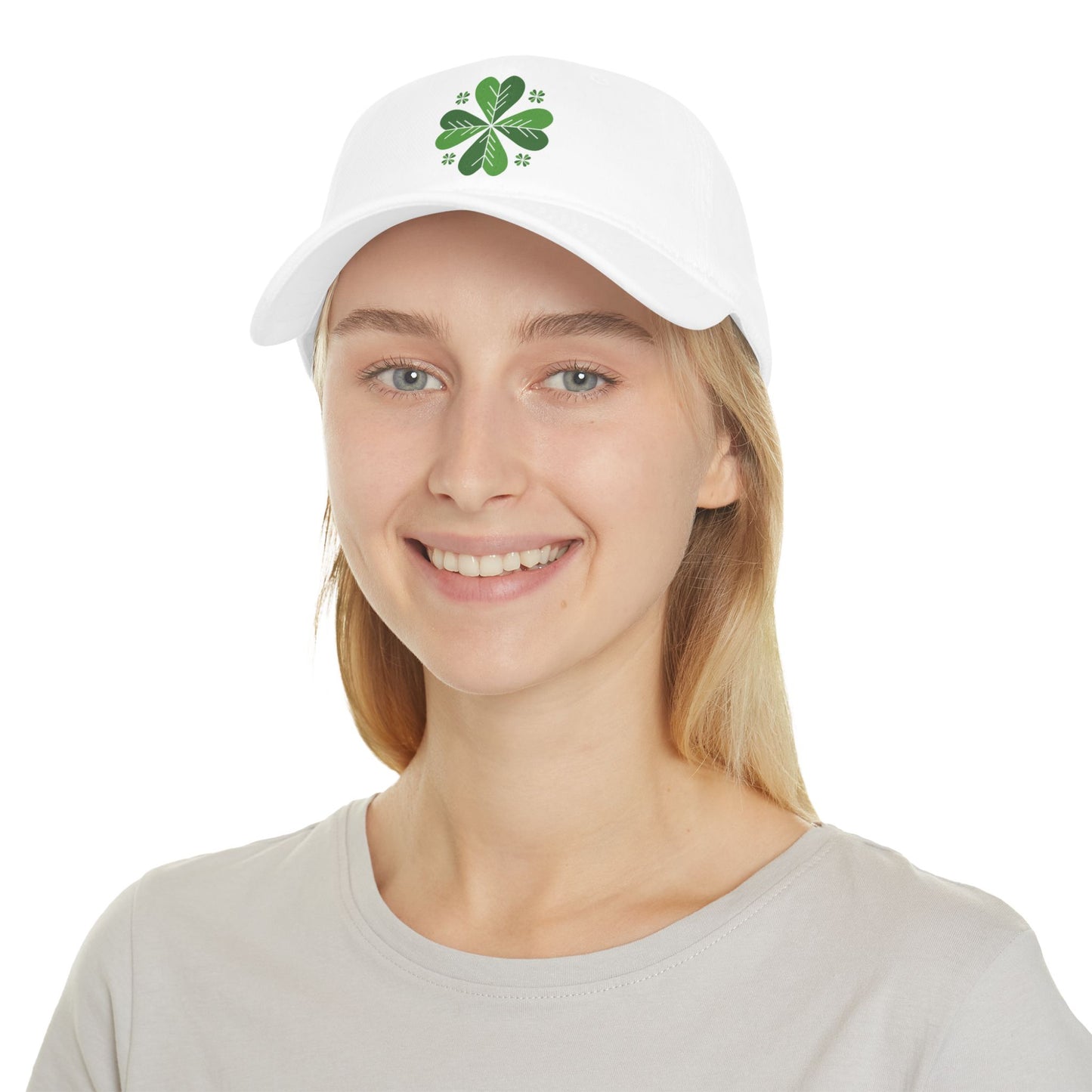 Lucky Clover Low Profile Baseball Cap, St. Patrick's Day Cap, Casual Hat, Green Heart Hat, Gift for Him/Her, Everyday Wear