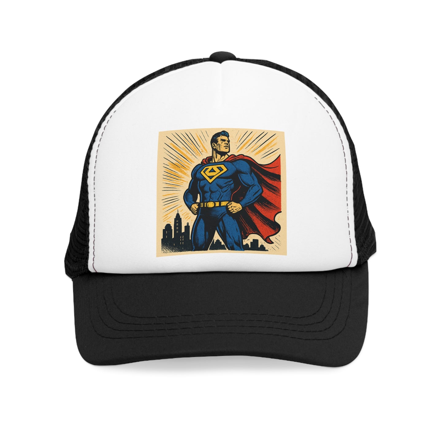 Superhero Mesh Cap, Trucker Hat for Comic Lovers, Fun Personalized Gift, Outdoor Adventures, Summer Festivals, Sports Events