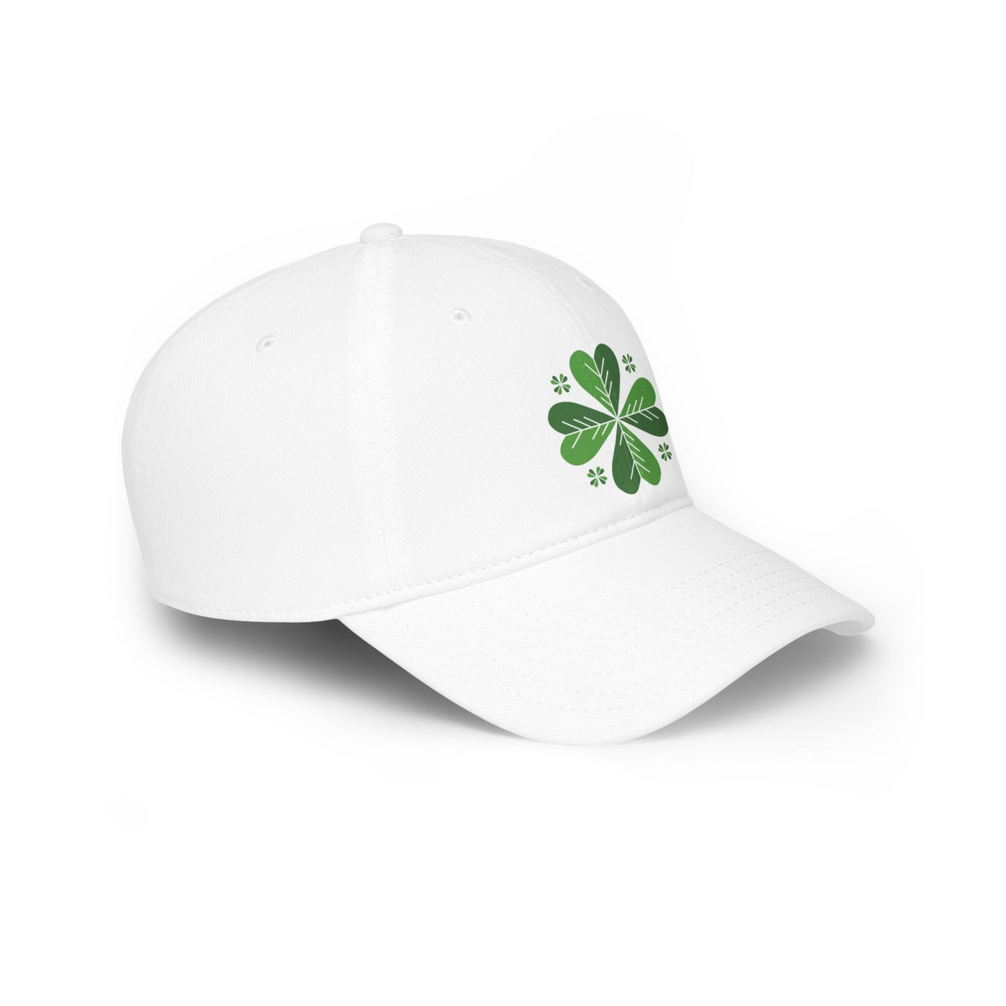 Lucky Clover Low Profile Baseball Cap, St. Patrick's Day Cap, Casual Hat, Green Heart Hat, Gift for Him/Her, Everyday Wear