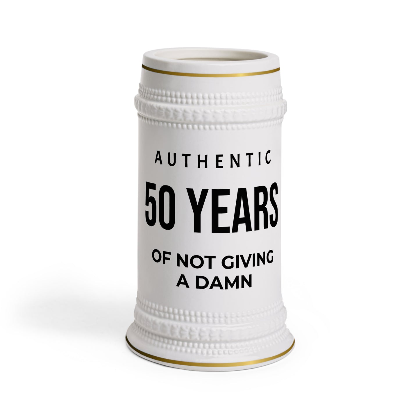 50 Years of Not Giving a Damn Beer Stein — Funny 50th Birthday Beer Mug