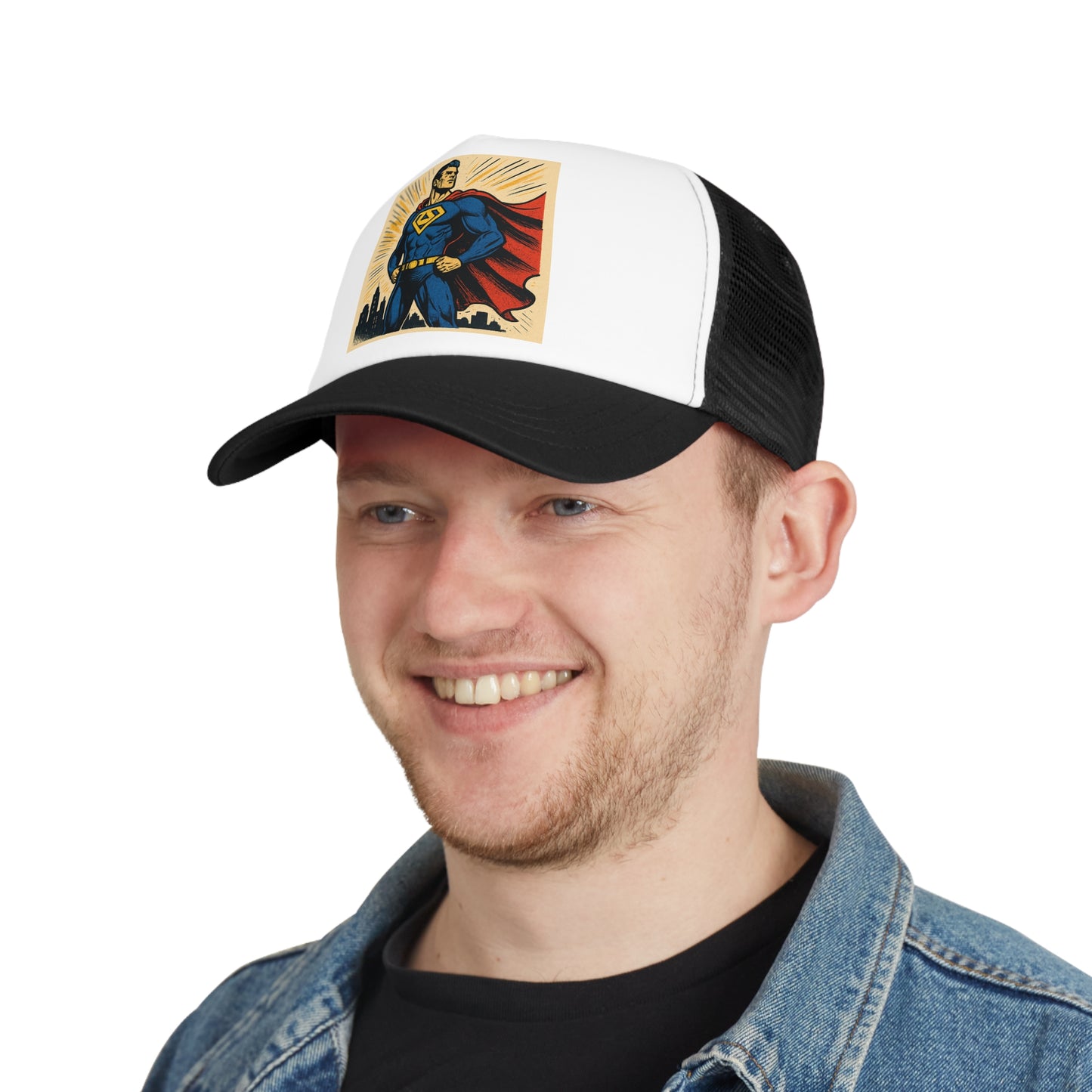 Superhero Mesh Cap, Trucker Hat for Comic Lovers, Fun Personalized Gift, Outdoor Adventures, Summer Festivals, Sports Events