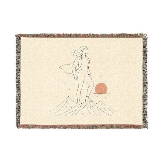 Adventure Woven Blanket - Cozy Mountain Retreat, Perfect for Camping, Outdoor Lovers, Home Decor, Gift for Nature Enthusiasts