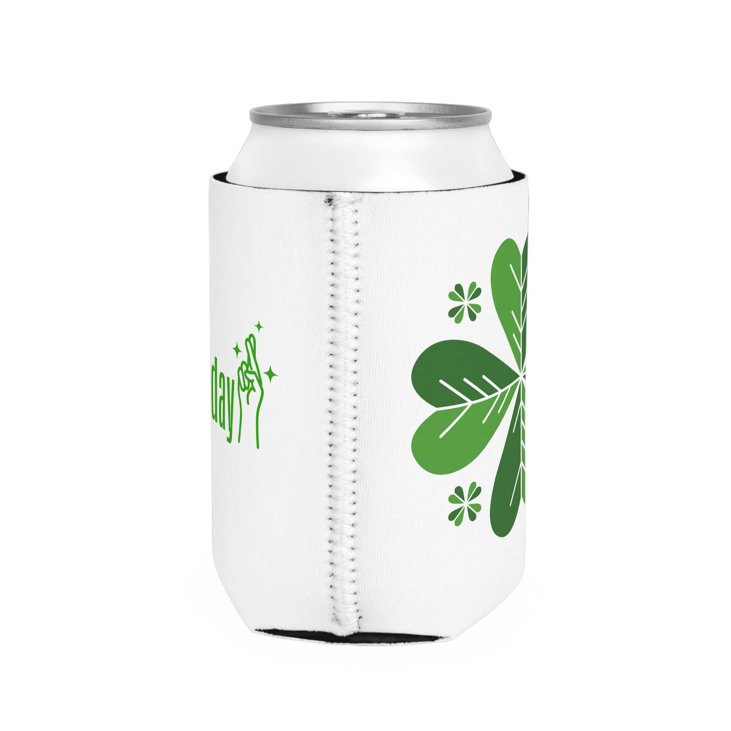 St. Patrick's Day Can Cooler Sleeve, Irish Party Favor, Shamrock Beverage Holder, Green Drink Sleeve, Fun Bar Accessory