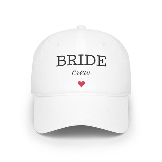 Bride Crew Low Profile Baseball Cap | Wedding Hat, Bridal Party Gift, Bachelorette Party Accessory, Engagement Celebration Hat, White Cap