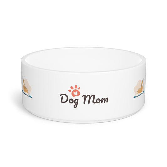 Cute Dog Mom Pet Bowl, Personalized Dog Dish, Dog Lover Gift, Pet Supplies, Ceramic Pet Bowl