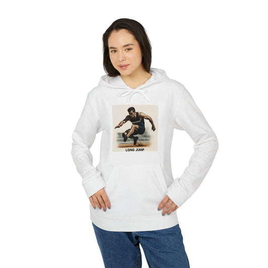 Adidas Unisex Long Jump Fleece Hoodie, Cozy Athletic Wear, Perfect for Sports, Casual Outings, Gifts for Fitness Lovers