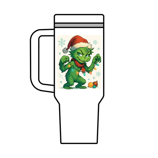 40oz Grinch Tumbler Mug – Christmas Holiday Travel Cup with Festive Grinch Design
